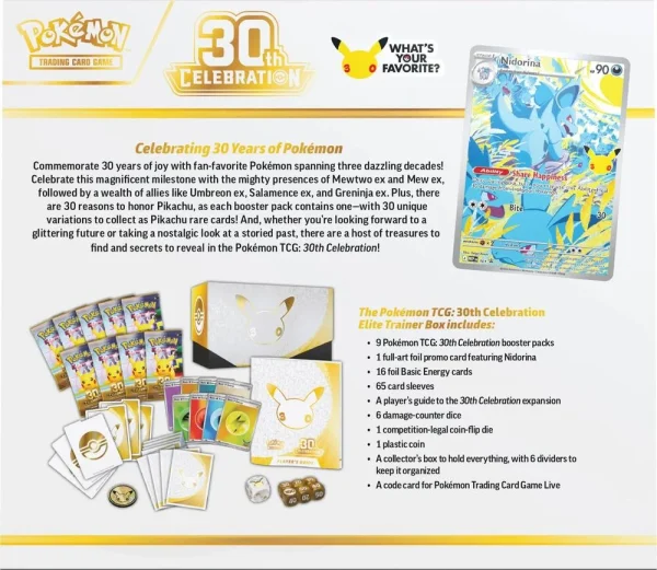 What’s inside the Pokémon TCG 30th Celebration Elite Trainer Box
